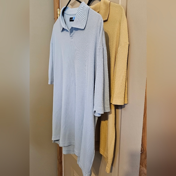 Jhane Barnes Other - LOT Of 2 Jhane Barnes 72% Silk Shirts Baby Blue And Yellow